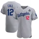 Alex Call ＃12 Los Angeles Dodgers Authentic Men's Gray Away Official 2024 World Series Jersey