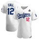 Alex Call ＃12 Los Angeles Dodgers Authentic Men's White Home Official 2024 World Series Jersey