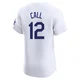 Alex Call ＃12 Los Angeles Dodgers Elite Men's White Home Jersey