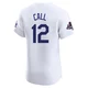 Alex Call ＃12 Los Angeles Dodgers Elite Men's White Home World Series Champions Jersey