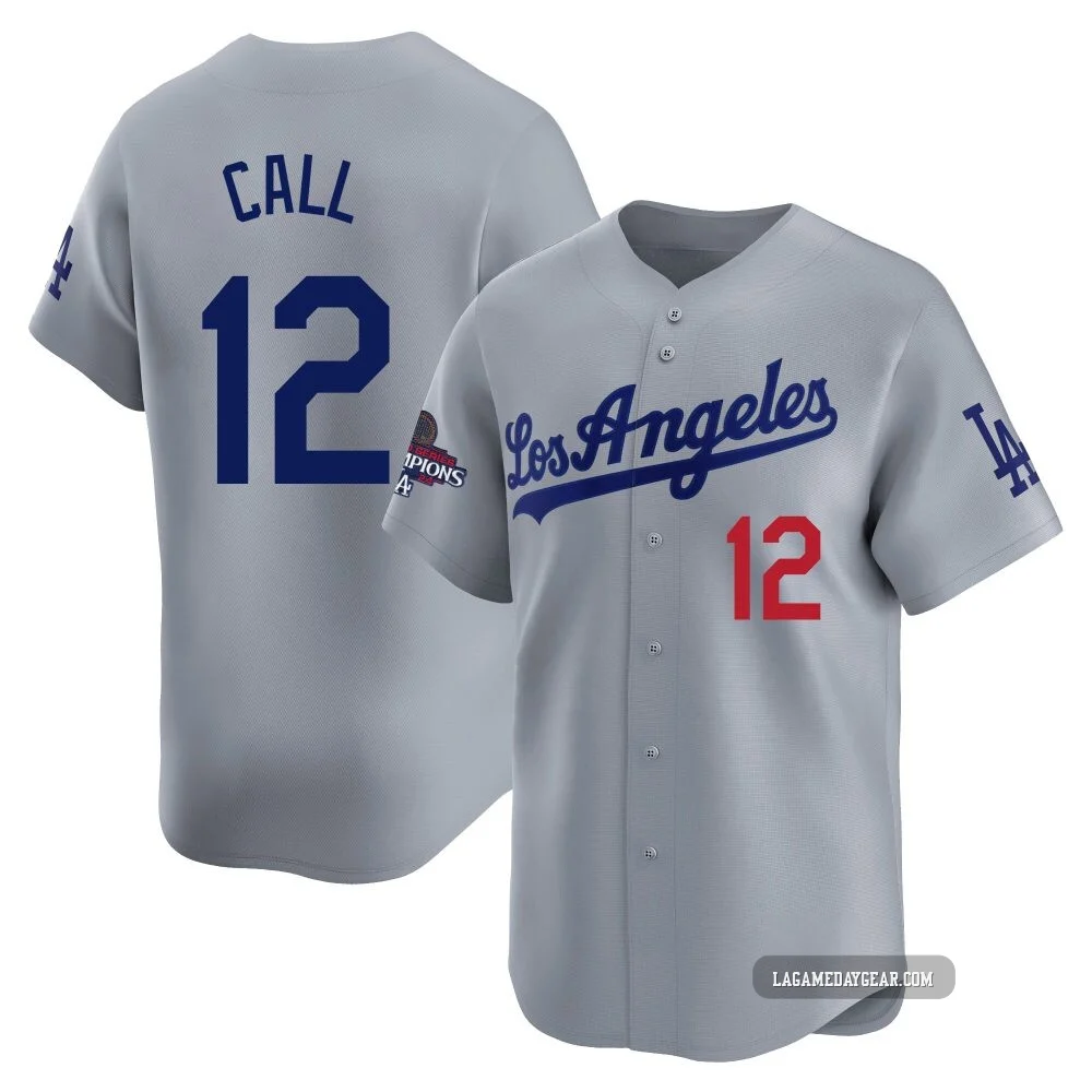 Alex Call ＃12 Los Angeles Dodgers Limited Men's Gray Away World Series Champions Jersey