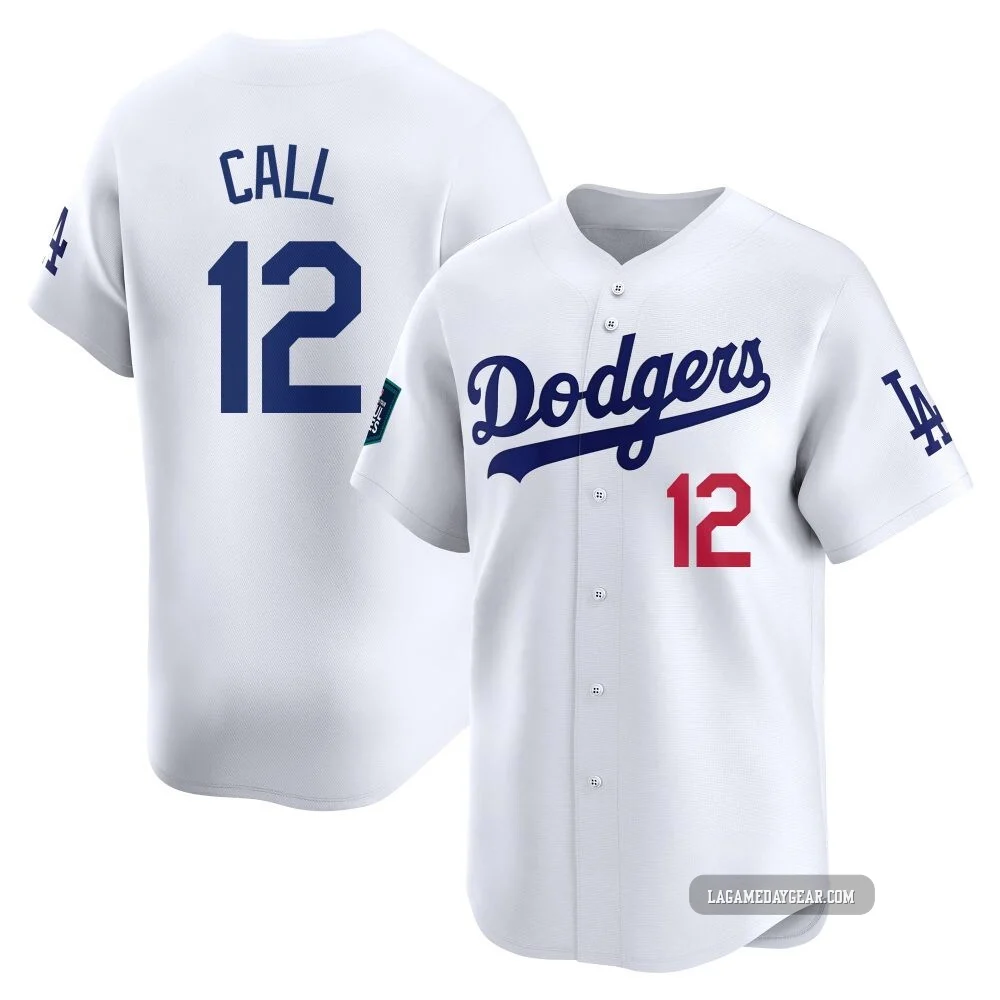 Alex Call ＃12 Los Angeles Dodgers Limited Men's White 2024 World Tour Seoul Series Home Jersey