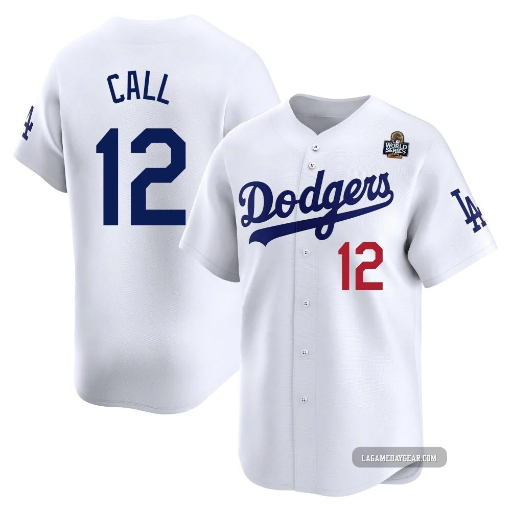 Alex Call ＃12 Los Angeles Dodgers Limited Men's White Home 2024 World Series Jersey