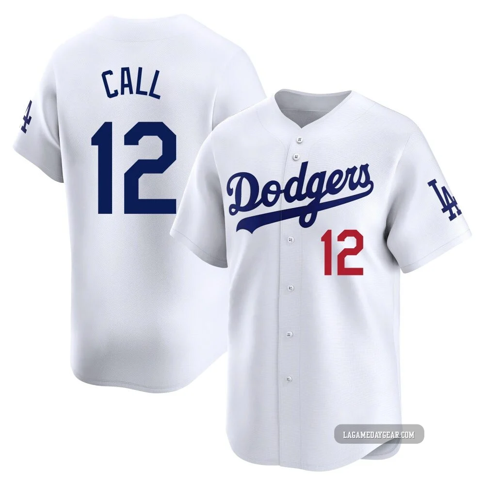 Alex Call ＃12 Los Angeles Dodgers Limited Men's White Home Jersey