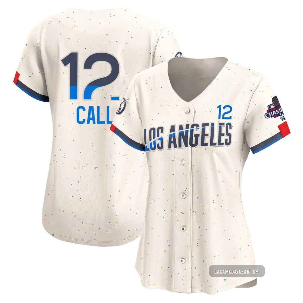 Alex Call ＃12 Los Angeles Dodgers Limited Women's Cream 2024 City Connect World Series Champions Jersey
