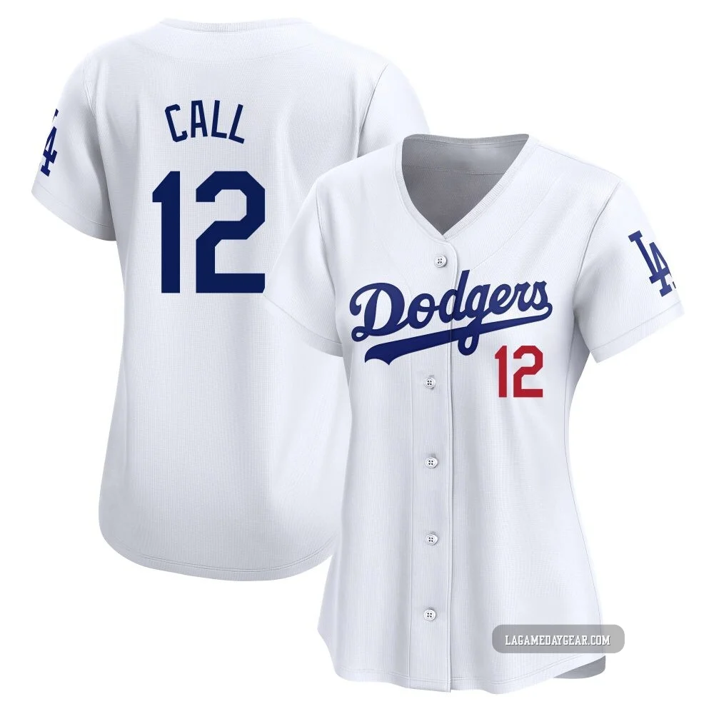 Alex Call ＃12 Los Angeles Dodgers Limited Women's White Home Jersey