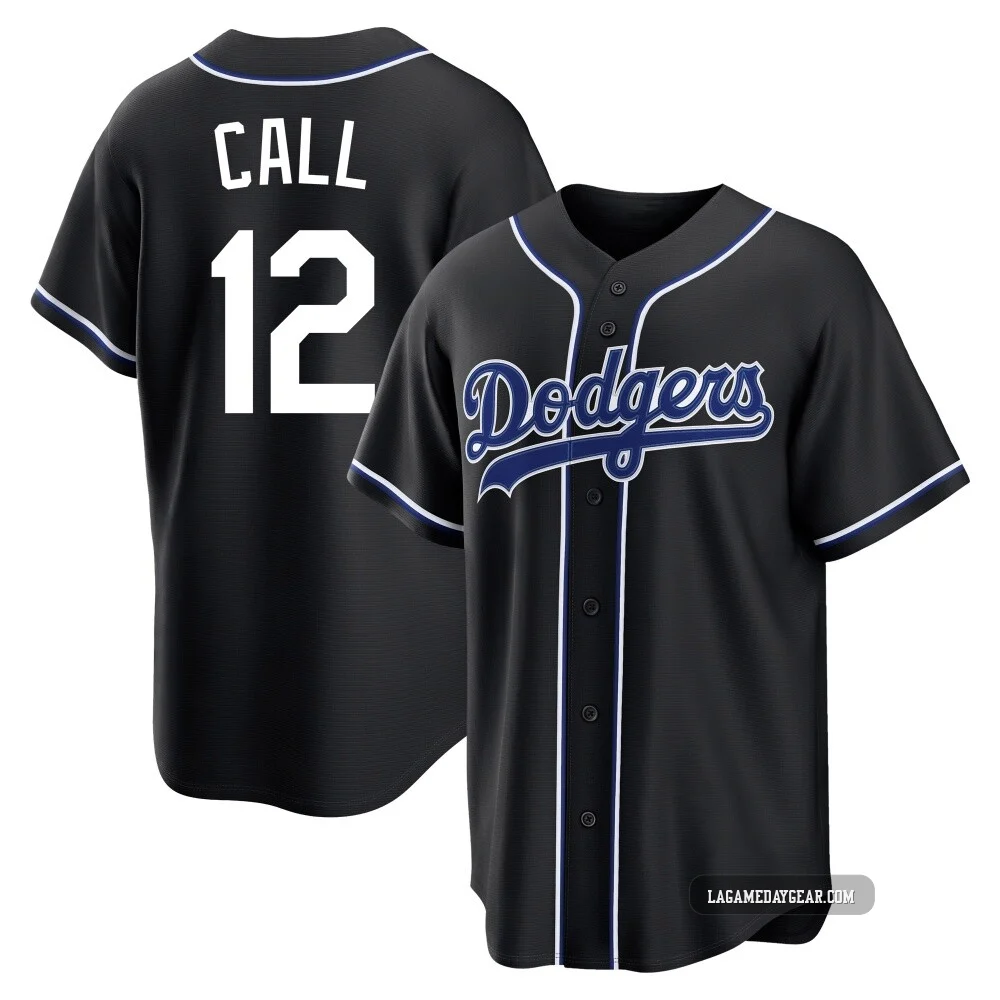 Alex Call ＃12 Los Angeles Dodgers Replica Men's Black Fashion Out Jersey