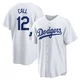 Alex Call ＃12 Los Angeles Dodgers Replica Men's White 2024 World Tour Seoul Series Home Jersey