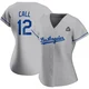 Alex Call ＃12 Los Angeles Dodgers Replica Women's Gray Road 2024 World Series Jersey