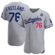 Alex Freeland ＃76 Los Angeles Dodgers Authentic Men's Gray Away Official 2024 World Series Jersey