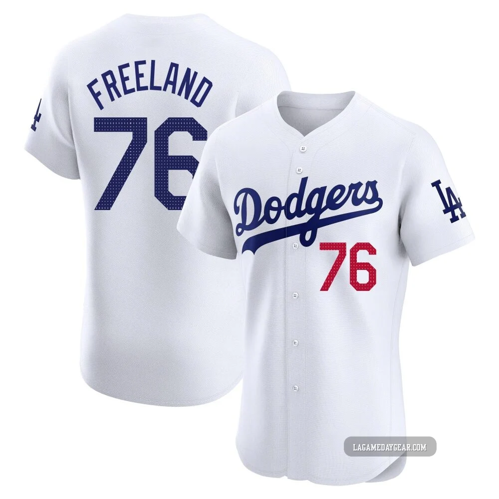 Alex Freeland ＃76 Los Angeles Dodgers Elite Men's White Home Jersey