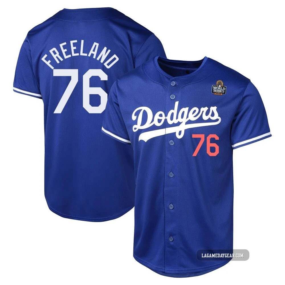Alex Freeland ＃76 Los Angeles Dodgers Limited Men's Royal Alternate 2024 World Series Jersey