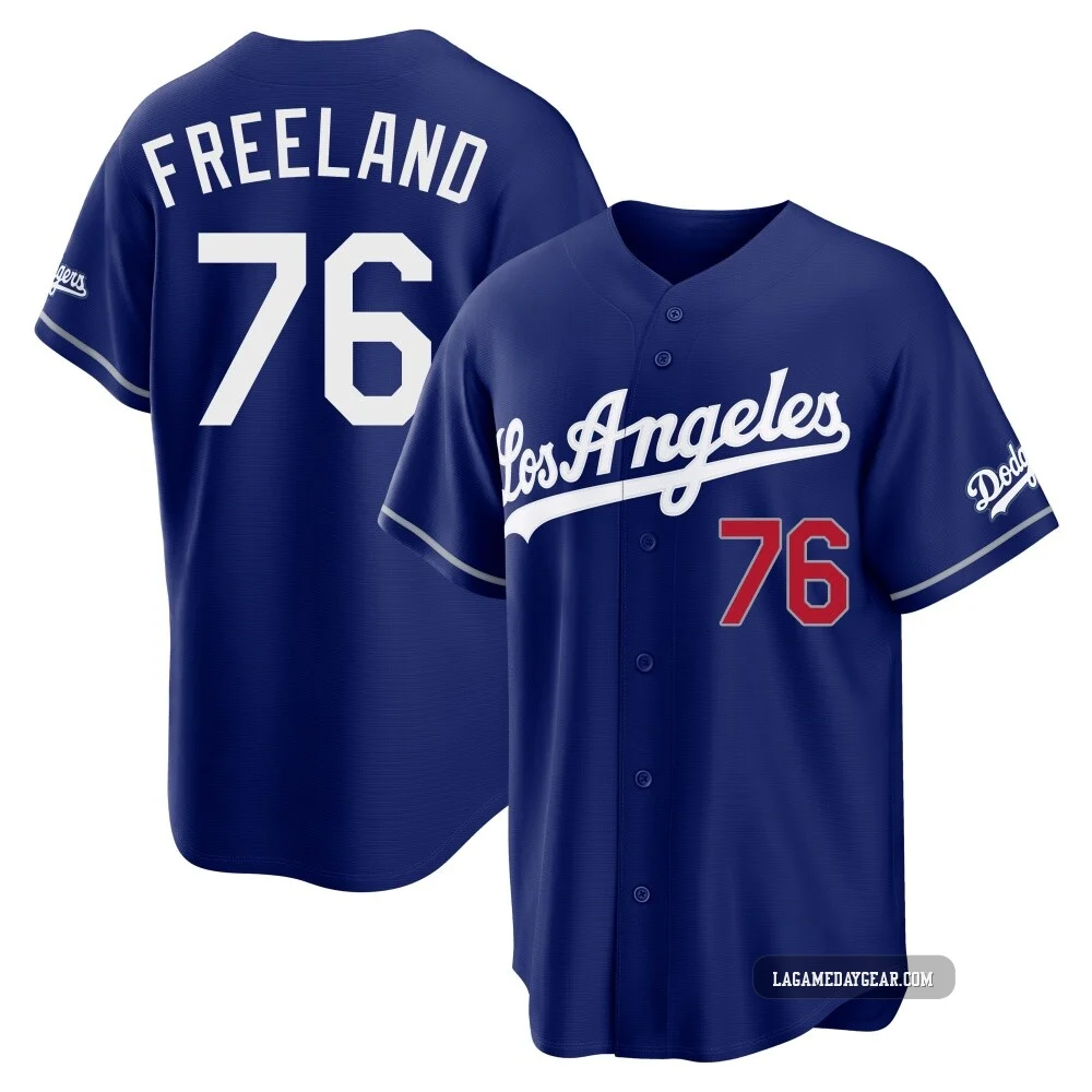 Alex Freeland ＃76 Los Angeles Dodgers Limited Men's Royal Alternate Stadium Jersey