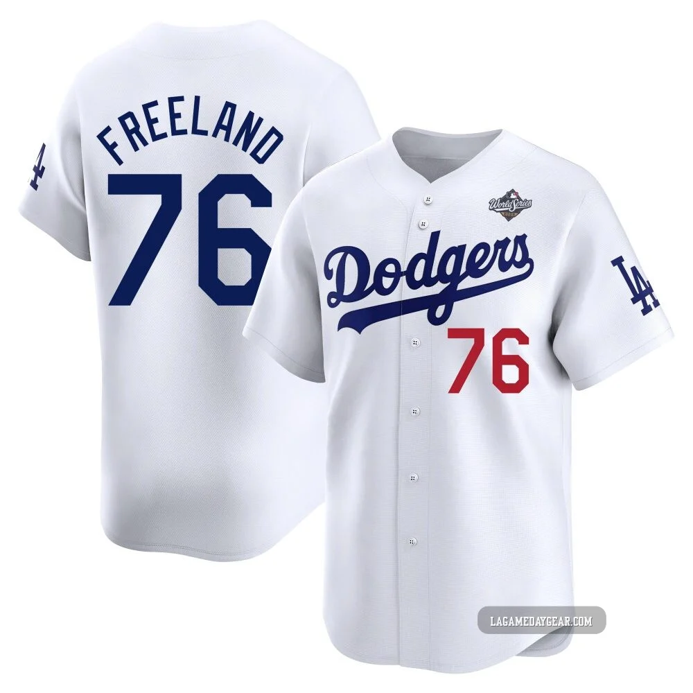Alex Freeland ＃76 Los Angeles Dodgers Limited Men's White Home 2025 World Series Jersey