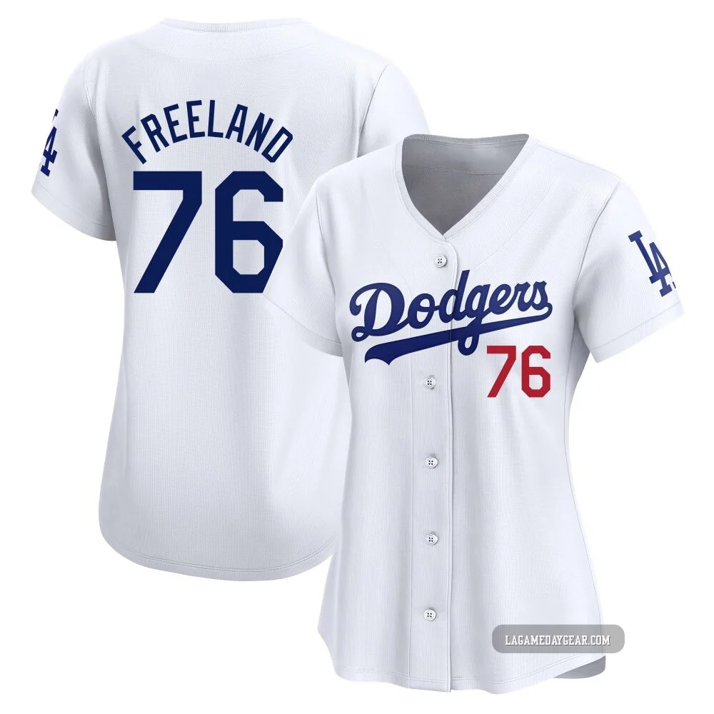 Alex Freeland ＃76 Los Angeles Dodgers Limited Women's White Home Jersey