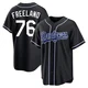 Alex Freeland ＃76 Los Angeles Dodgers Replica Men's Black Fashion Out Jersey