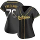 Alex Freeland ＃76 Los Angeles Dodgers Replica Women's Gold Black en Alternate Jersey