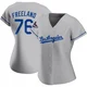Alex Freeland ＃76 Los Angeles Dodgers Replica Women's Gray Road 2024 World Series Champions Jersey