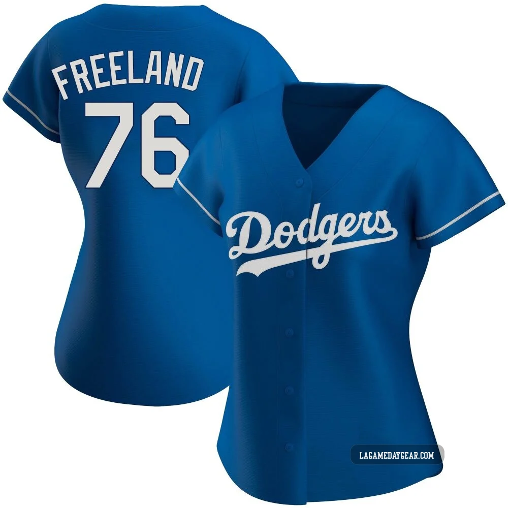 Alex Freeland ＃76 Los Angeles Dodgers Replica Women's Royal Alternate Jersey