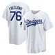 Alex Freeland ＃76 Los Angeles Dodgers Replica Youth White 2024 World Tour Seoul Series Home Jersey