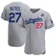 Alex Reyes ＃27 Los Angeles Dodgers Authentic Men's Gray Away Official 2024 World Series Jersey
