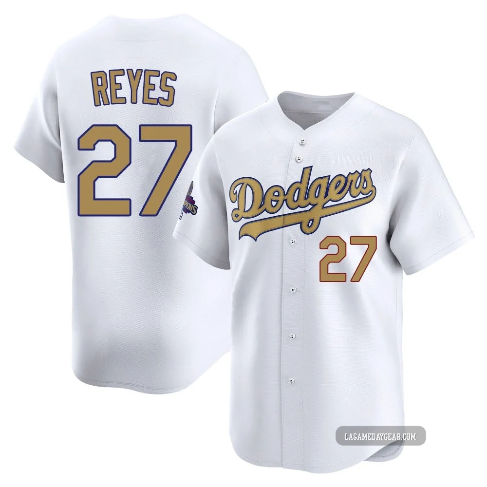 Alex Reyes ＃27 Los Angeles Dodgers Limited Men's Gold White 2025 Collection Jersey