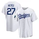 Alex Reyes ＃27 Los Angeles Dodgers Replica Youth White 2024 World Tour Seoul Series Home Jersey
