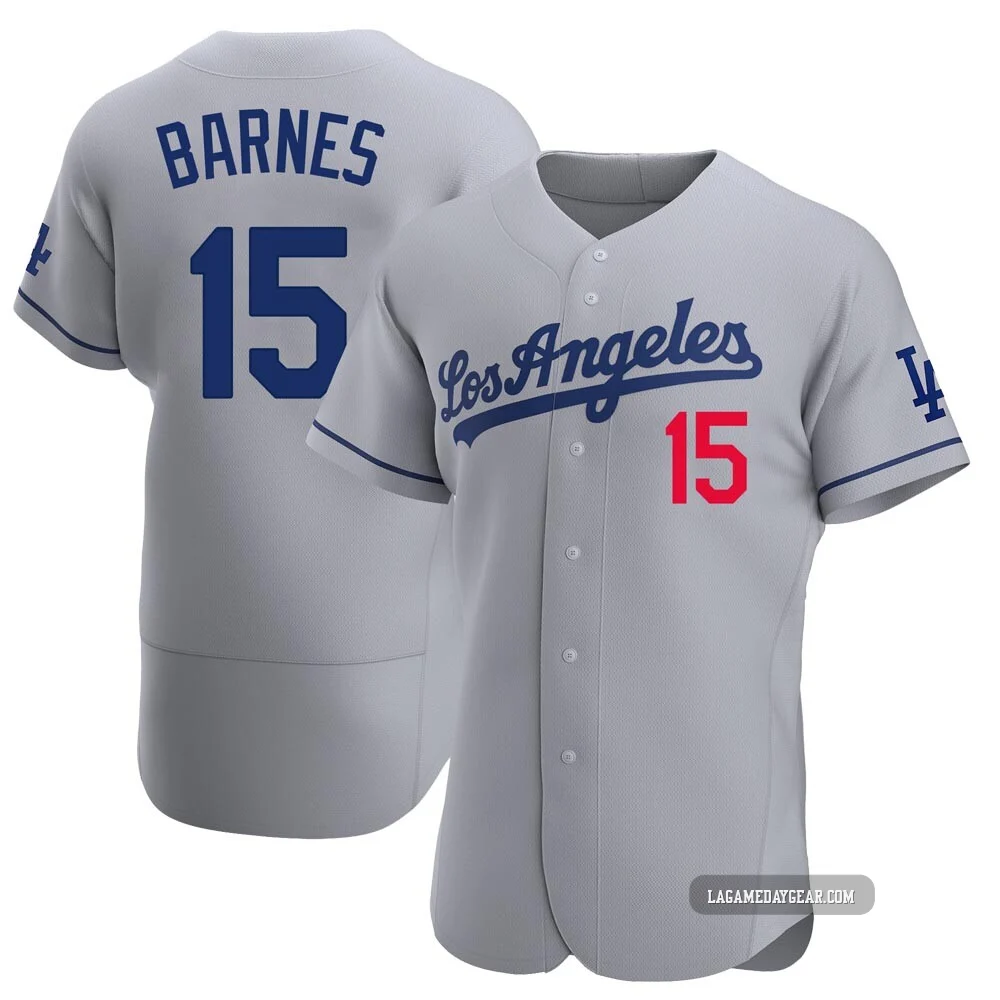 Austin Barnes ＃15 Los Angeles Dodgers Authentic Men's Gray Away Jersey