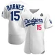 Austin Barnes ＃15 Los Angeles Dodgers Authentic Men's White Home Official 2024 World Series Jersey