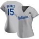 Austin Barnes ＃15 Los Angeles Dodgers Authentic Women's Gray Road 2024 World Series Jersey