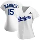 Austin Barnes ＃15 Los Angeles Dodgers Authentic Women's White Home 2024 World Series Jersey