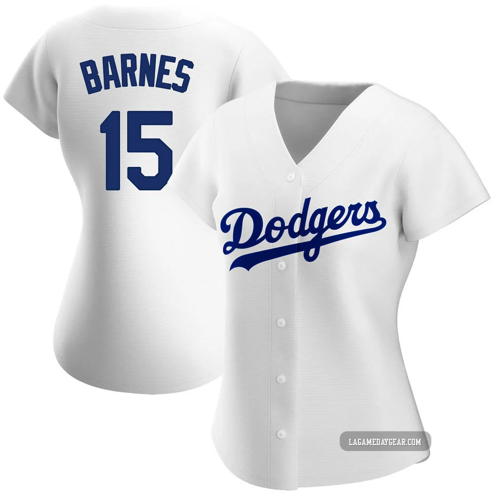 Austin Barnes ＃15 Los Angeles Dodgers Authentic Women's White Home Jersey