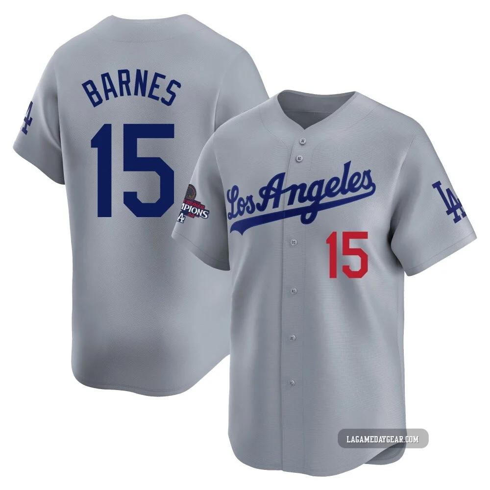 Austin Barnes ＃15 Los Angeles Dodgers Limited Men's Gray Away World Series Champions Jersey
