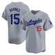 Austin Barnes ＃15 Los Angeles Dodgers Limited Men's Gray Away World Series Champions Jersey