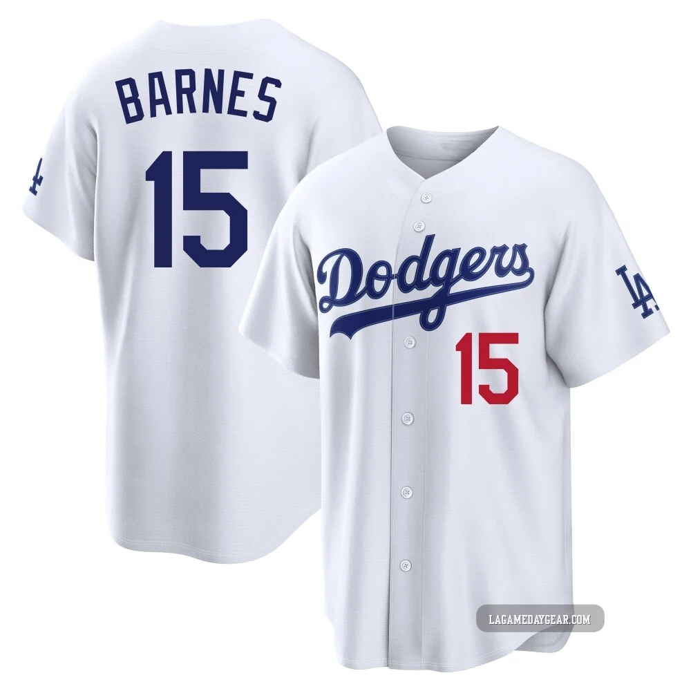 Austin Barnes ＃15 Los Angeles Dodgers Limited Men's White Home Stadium Jersey