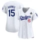 Austin Barnes ＃15 Los Angeles Dodgers Limited Women's White Home 2024 World Series Jersey