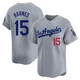 Austin Barnes ＃15 Los Angeles Dodgers Limited Youth Gray Away Jersey
