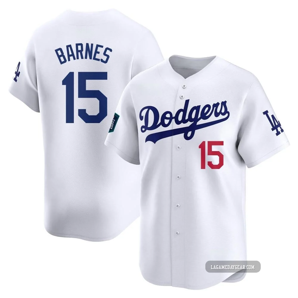 Austin Barnes ＃15 Los Angeles Dodgers Limited Youth White 2024 World Tour Seoul Series Home Jersey