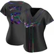 Austin Barnes ＃15 Los Angeles Dodgers Replica Women's Black Holographic Alternate Jersey