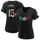Austin Barnes ＃15 Los Angeles Dodgers Replica Women's Black Mexican Flag Jersey