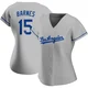 Austin Barnes ＃15 Los Angeles Dodgers Replica Women's Gray Road Jersey