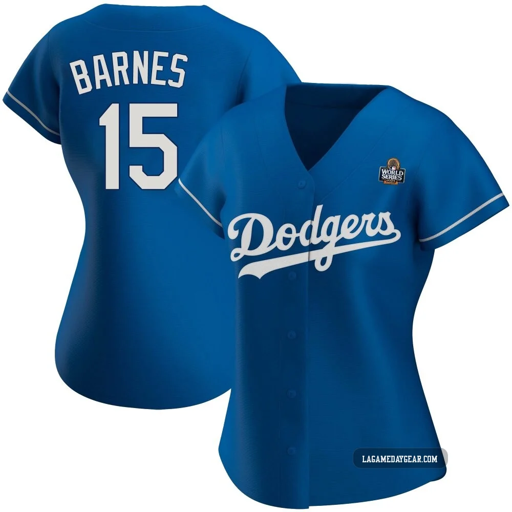 Austin Barnes ＃15 Los Angeles Dodgers Replica Women's Royal Alternate 2024 World Series Jersey