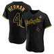 Babe Herman ＃4 Los Angeles Dodgers Authentic Men's Black Snake Skin City 2024 World Series Jersey