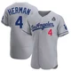 Babe Herman ＃4 Los Angeles Dodgers Authentic Men's Gray Away Official 2024 World Series Jersey