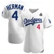 Babe Herman ＃4 Los Angeles Dodgers Authentic Men's White Home Official 2024 World Series Jersey