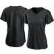 Babe Herman ＃4 Los Angeles Dodgers Authentic Women's Black Pitch Fashion Jersey