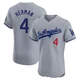 Babe Herman ＃4 Los Angeles Dodgers Elite Men's Gray Road Jersey