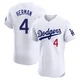Babe Herman ＃4 Los Angeles Dodgers Elite Men's White Home Jersey
