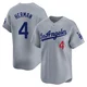 Babe Herman ＃4 Los Angeles Dodgers Limited Men's Gray Away Jersey