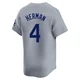 Babe Herman ＃4 Los Angeles Dodgers Limited Men's Gray Away Jersey